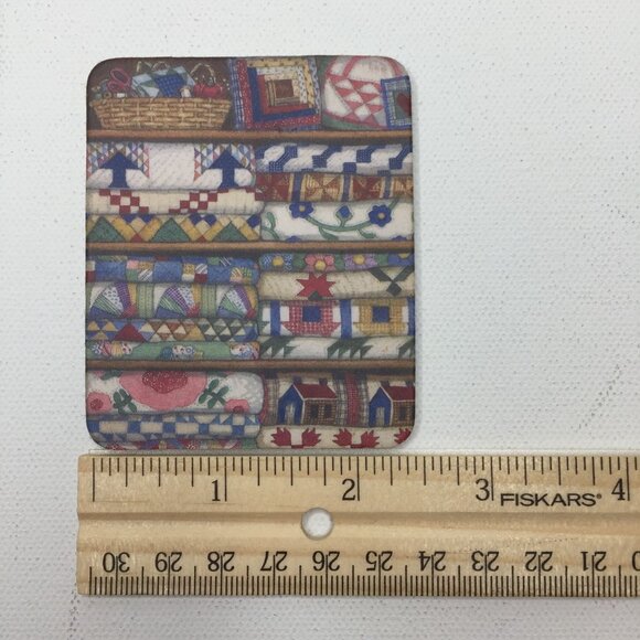 Quilt Refrigerator Magnet Quilting Sewing Home Decor Irish Chain Rose House Blue - Picture 3 of 4